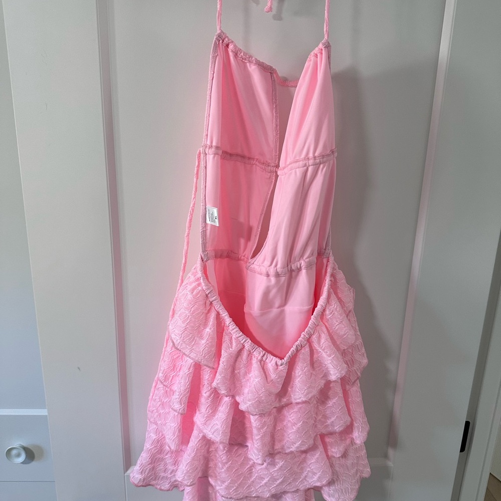 Strawberry MilkMob Pink Ruffled Halter Dress - Picture 6 of 9